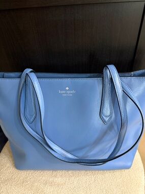 kate spade Light Blue Leather Tote with Top Handles